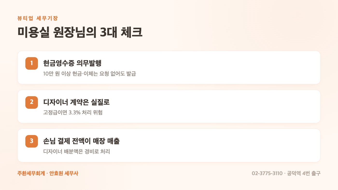 미용실 원장님의 3대 체크