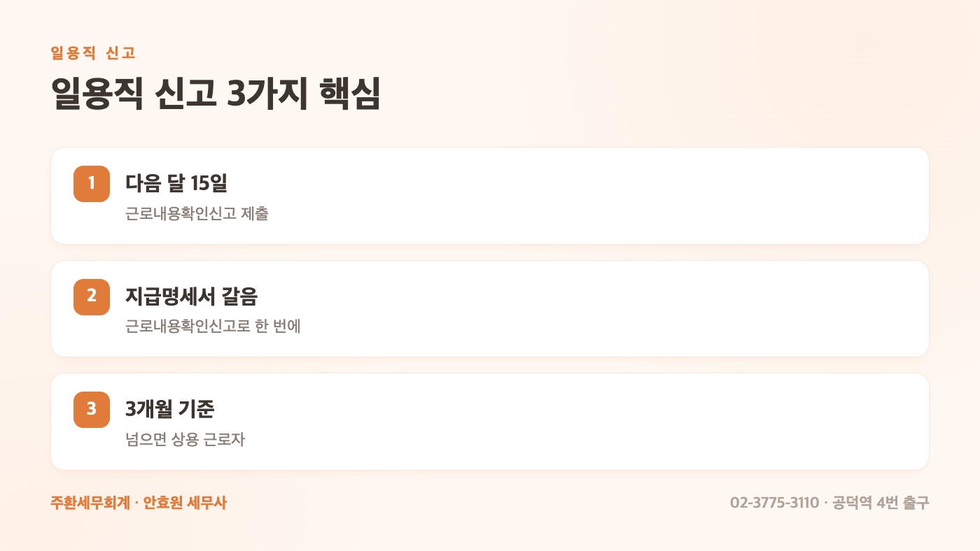 일용직 신고 3가지 핵심