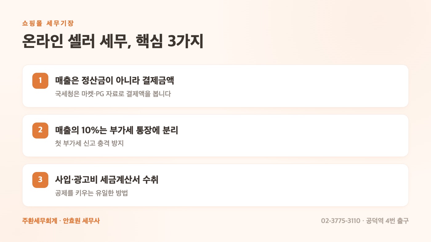 온라인 셀러 세무, 핵심 3가지