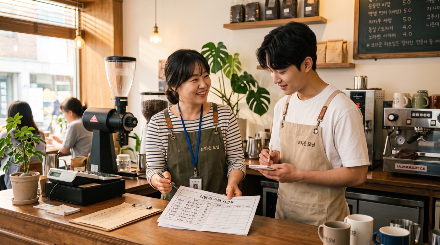 직원 채용 근무 일정 안내