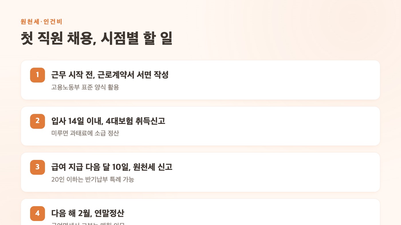 첫 직원 채용, 시점별 할 일