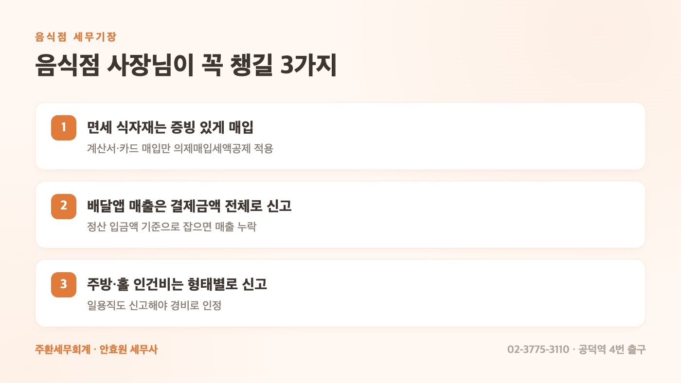 음식점 사장님이 꼭 챙길 3가지