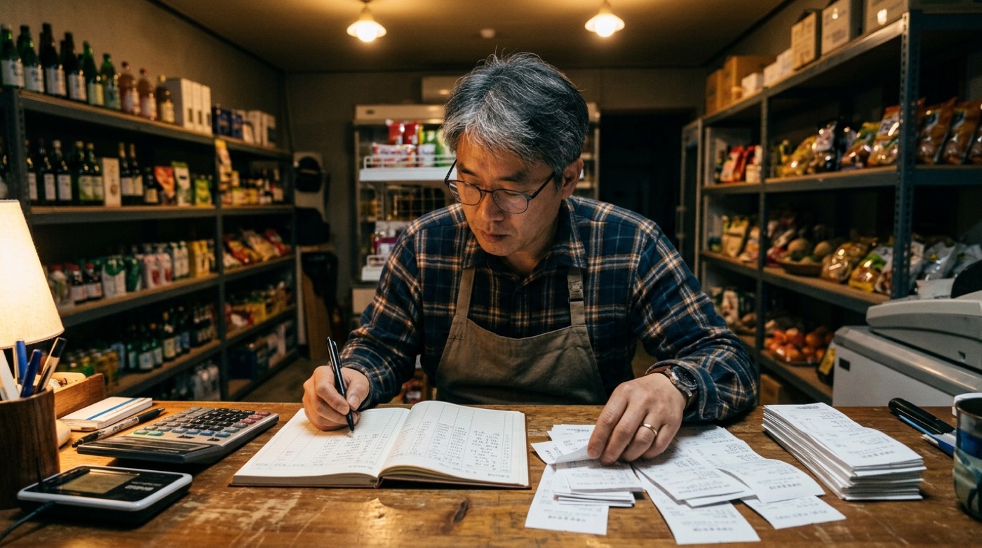 사업 장부를 직접 정리하다 고민하는 사장님