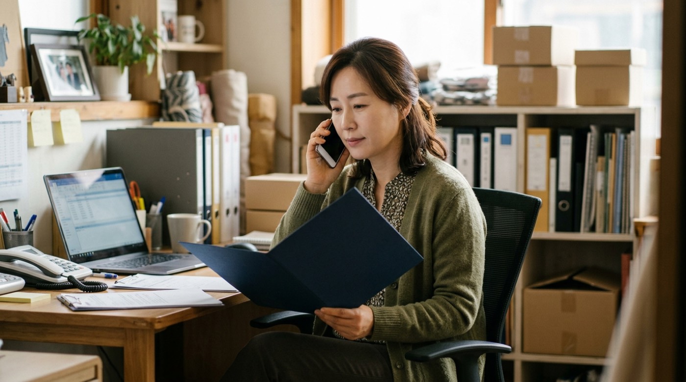 세무사 변경을 상담하는 자영업자