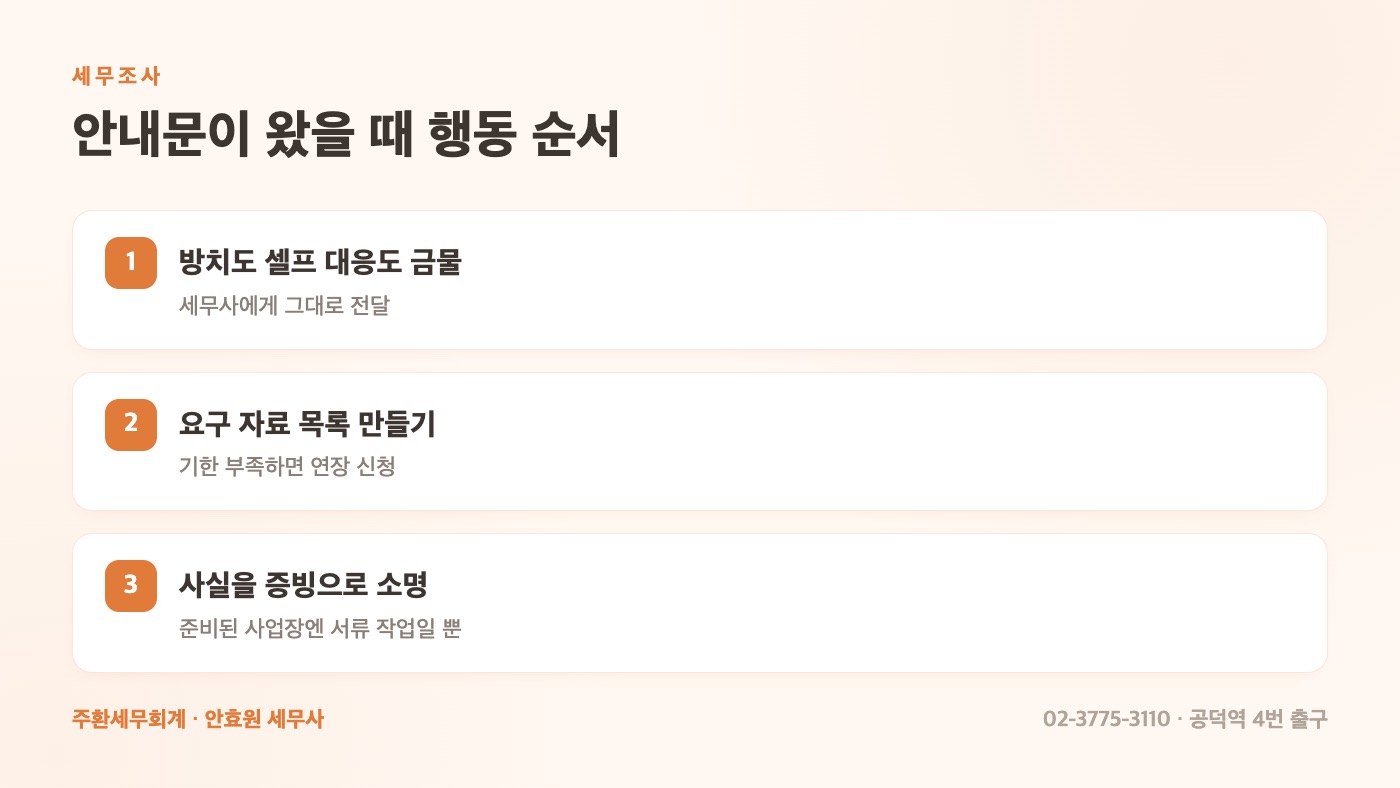 안내문이 왔을 때 행동 순서
